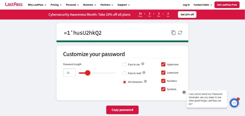 LastPass has a very good and flexible secure password generator.