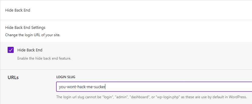 You won't hack me sucker!!