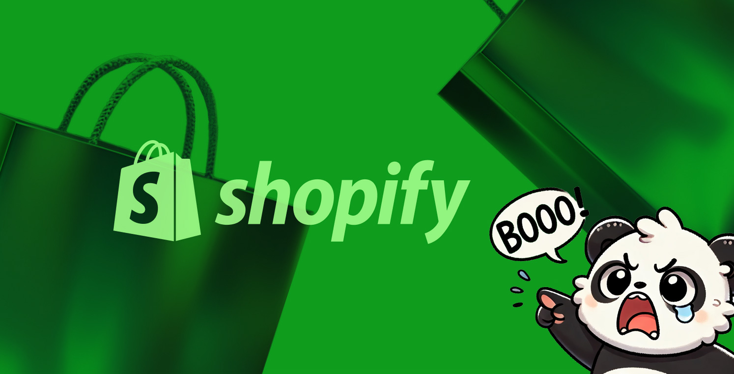 Cute little panda points and Boo's the Shopify logo